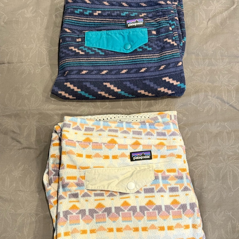 (2) Patagonia Snap T Patterned Fleece Pants size M
